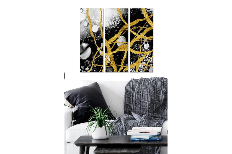Canvastaulu Abstract 3-pak Monivärinen - 20x50 cm - Sisustustuotteet - Seinäkoristeet