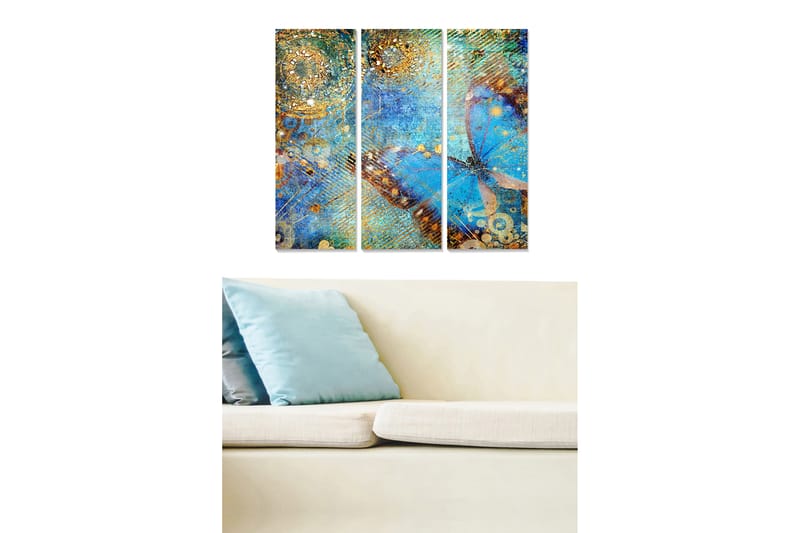 Canvastaulu Abstract 3-pak Monivärinen - 20x50 cm - Sisustustuotteet - Seinäkoristeet