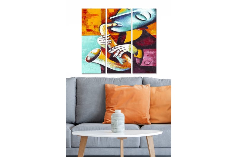 Canvastaulu Abstract 3-pak Monivärinen - 20x50 cm - Sisustustuotteet - Seinäkoristeet