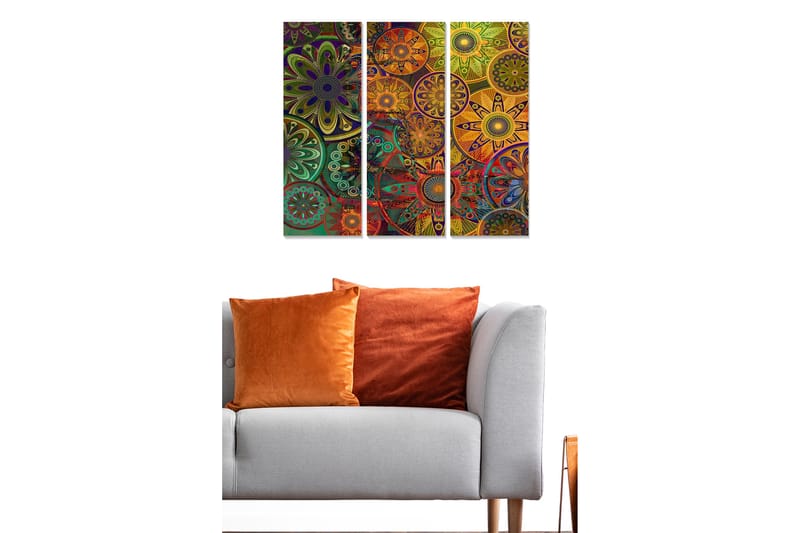 Canvastaulu Abstract 3-pak Monivärinen - 20x50 cm - Sisustustuotteet - Seinäkoristeet