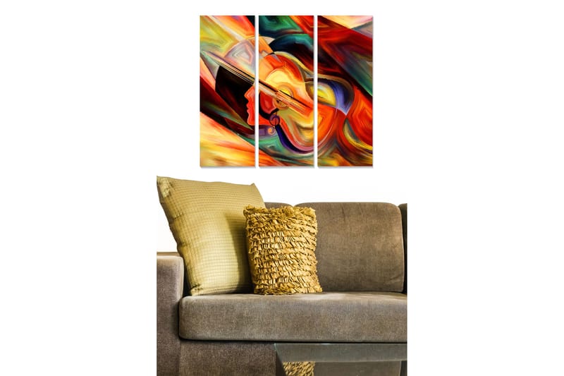Canvastaulu Abstract 3-pak Monivärinen - 20x50 cm - Sisustustuotteet - Seinäkoristeet