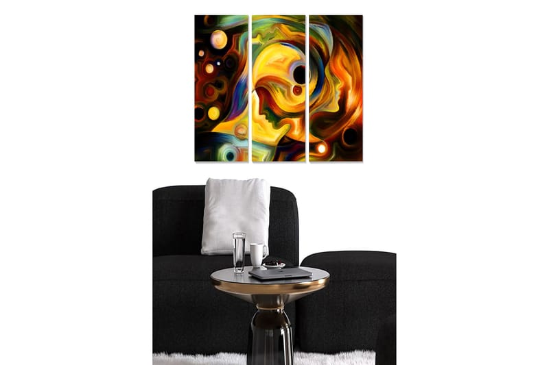Canvastaulu Abstract 3-pak Monivärinen - 20x50 cm - Sisustustuotteet - Seinäkoristeet