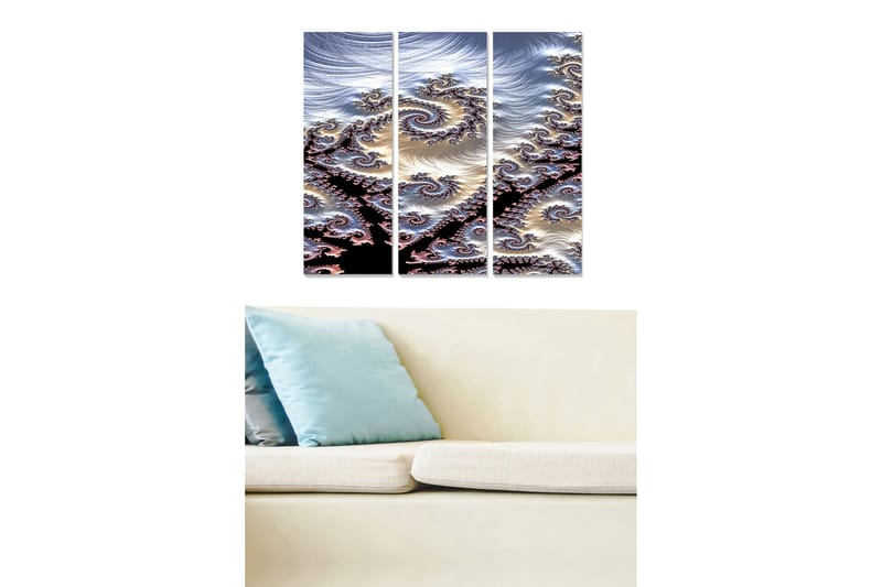 Canvastaulu Abstract 3-pak Monivärinen - 20x50 cm - Sisustustuotteet - Seinäkoristeet