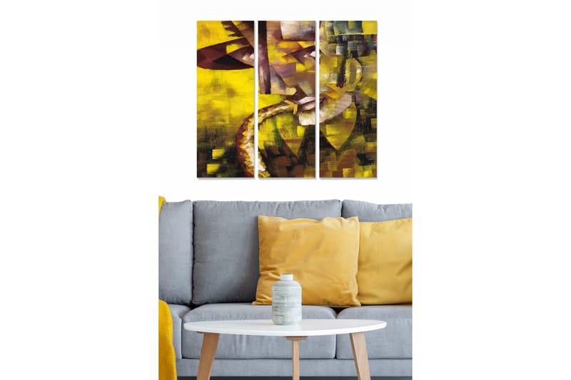 Canvastaulu Abstract 3-pak Monivärinen - 20x50 cm - Sisustustuotteet - Seinäkoristeet