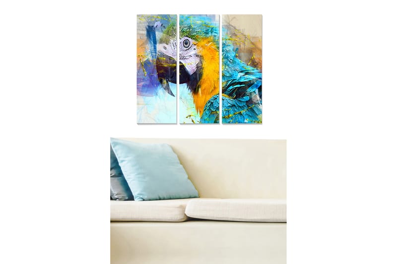 Canvastaulu Abstract 3-pak Monivärinen - 20x50 cm - Sisustustuotteet - Seinäkoristeet