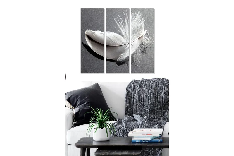 Canvastaulu Abstract 3-pak Monivärinen, 20x50 cm