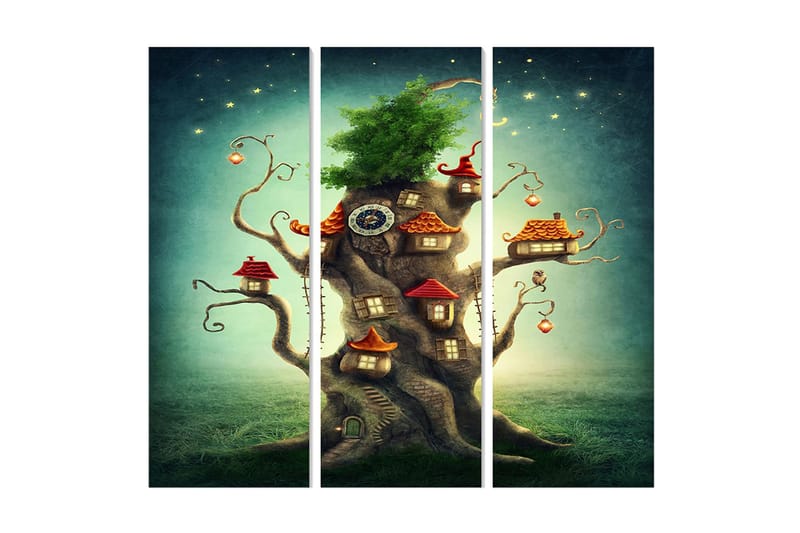 Canvastaulu Abstract 3-pak Monivärinen, 20x50 cm