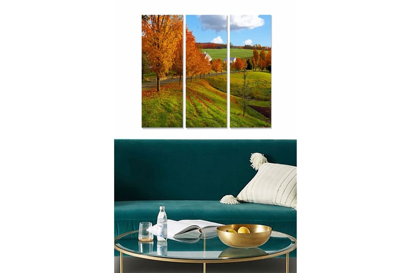 Canvastaulu Abstract 3-pak Monivärinen, 20x50 cm