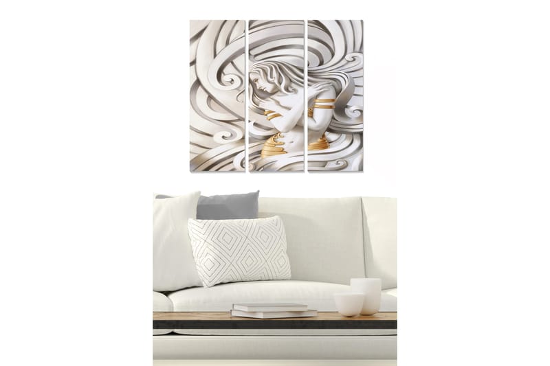 Canvastaulu Abstract 3-pak Monivärinen, 20x50 cm