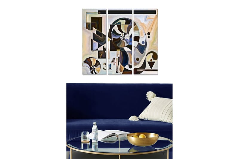 Canvastaulu Abstract 3-pak Monivärinen, 20x50 cm