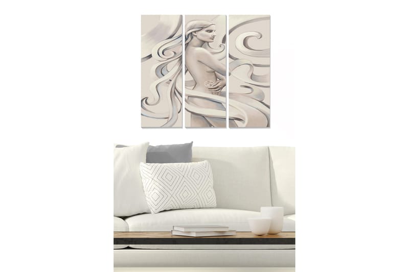 Canvastaulu Abstract 3-pak Monivärinen, 20x50 cm