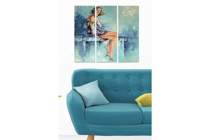 Canvastaulu Abstract 3-pak Monivärinen, 20x50 cm