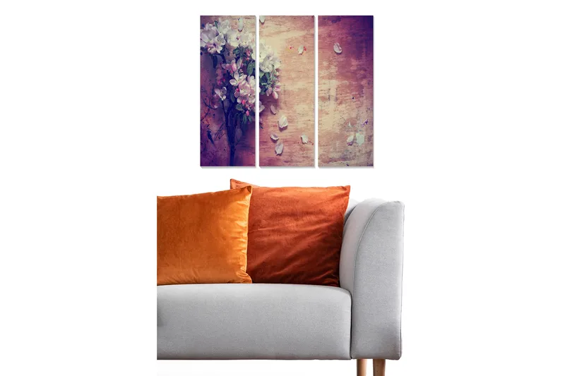 Canvastaulu Abstract 3-pak Monivärinen, 20x50 cm