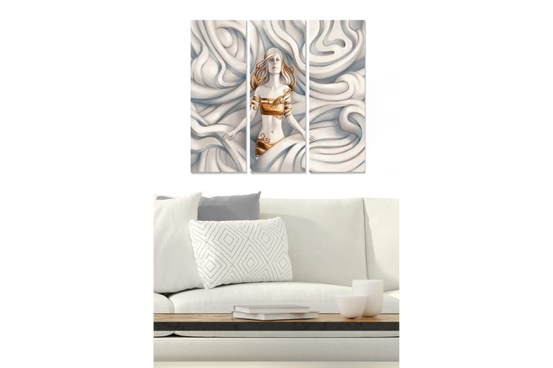 Canvastaulu Abstract 3-pak Monivärinen, 20x50 cm