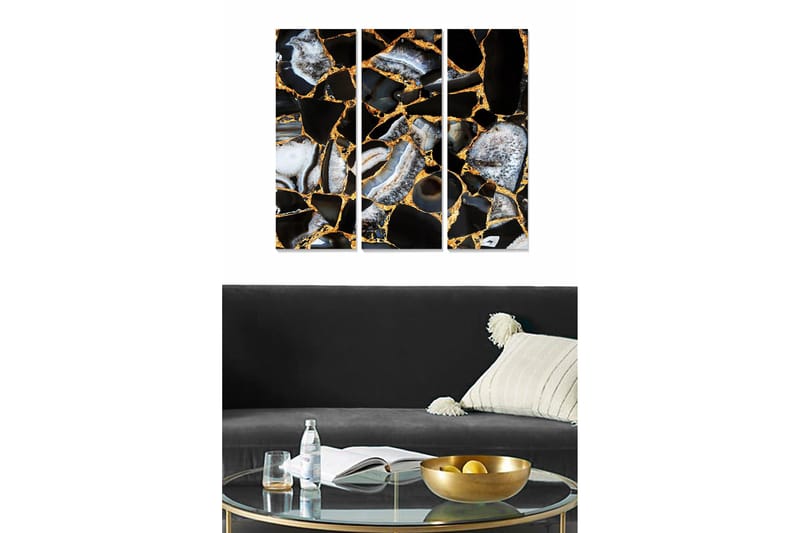 Canvastaulu Abstract 3-pak Monivärinen, 20x50 cm