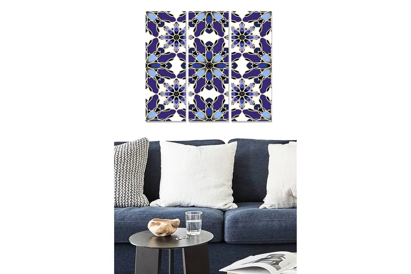 Canvastaulu Abstract 3-pak Monivärinen, 20x50 cm