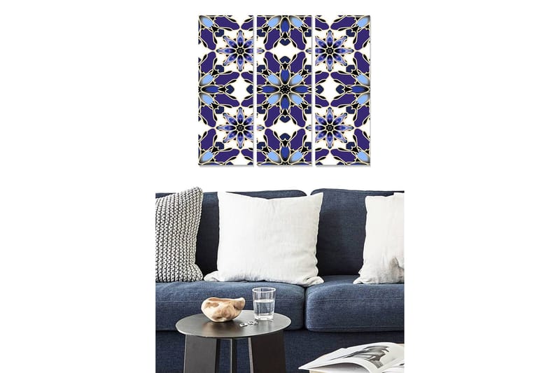 Canvastaulu Abstract 3-pak Monivärinen, 20x50 cm