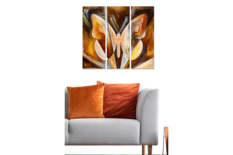 Canvastaulu Abstract 3-pak Monivärinen, 20x50 cm