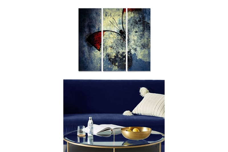 Canvastaulu Abstract 3-pak Monivärinen, 20x50 cm