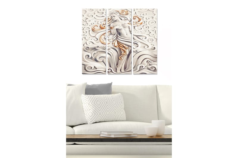 Canvastaulu Abstract 3-pak Monivärinen, 20x50 cm