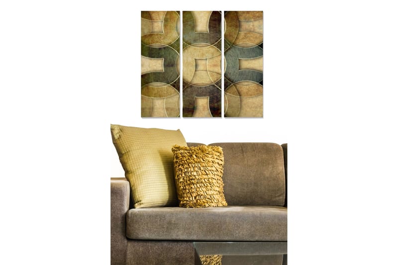 Canvastaulu Abstract 3-pak Monivärinen, 20x50 cm