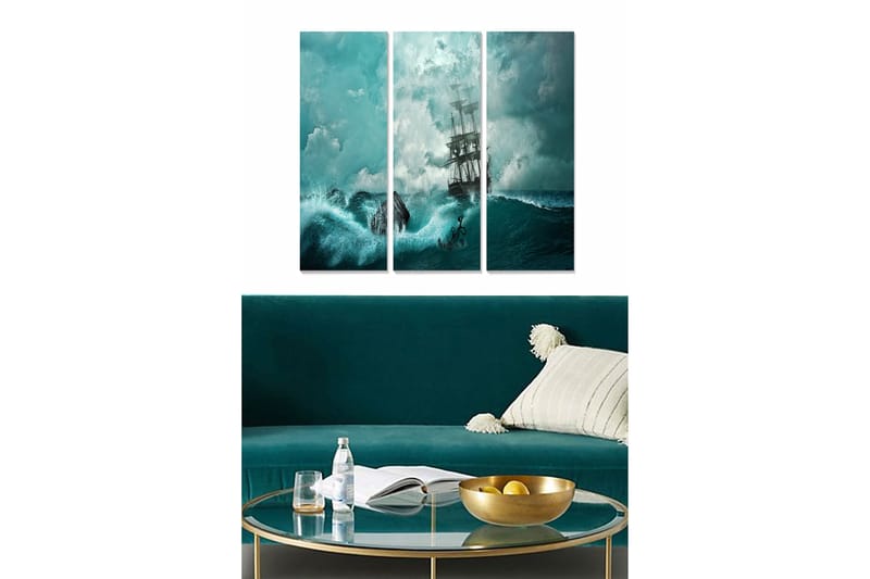 Canvastaulu Abstract 3-pak Monivärinen, 20x50 cm