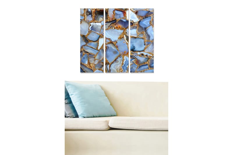 Canvastaulu Abstract 3-pak Monivärinen, 20x50 cm