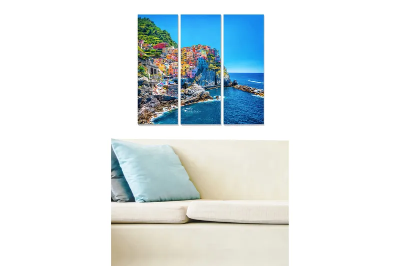 Canvastaulu Abstract 3-pak Monivärinen, 20x50 cm