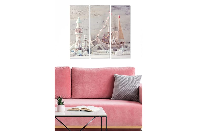 Canvastaulu Abstract 3-pak Monivärinen, 20x50 cm