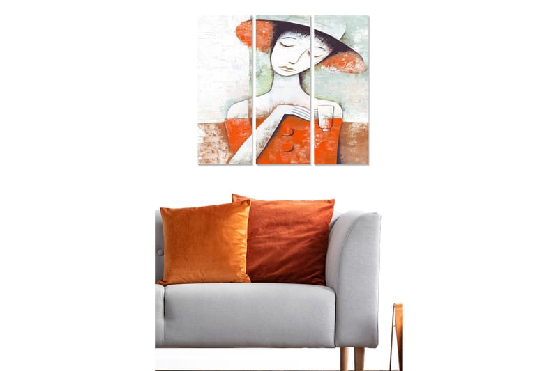 Canvastaulu Abstract 3-pak Monivärinen, 20x50 cm