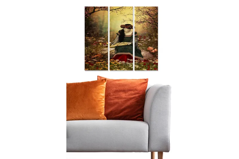 Canvastaulu Abstract 3-pak Monivärinen, 20x50 cm