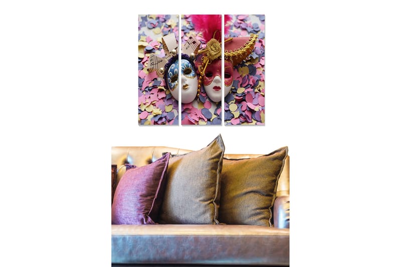 Canvastaulu Abstract 3-pak Monivärinen, 20x50 cm