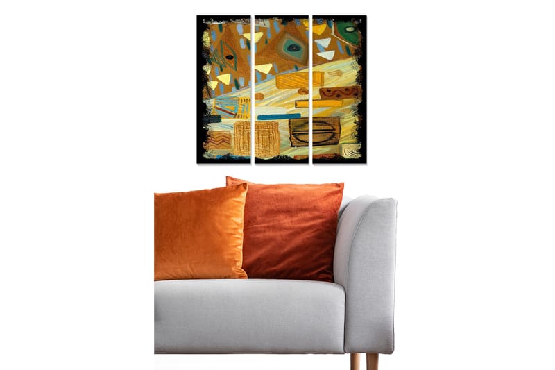 Canvastaulu Abstract 3-pak Monivärinen, 20x50 cm