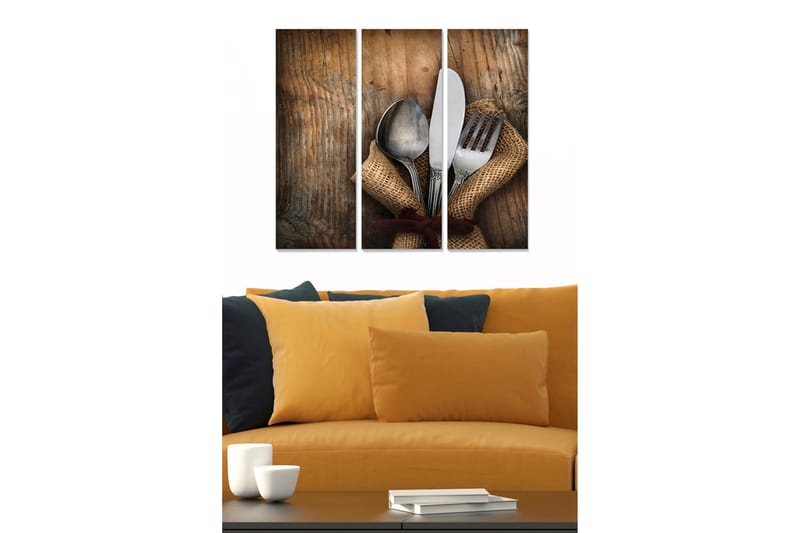 Canvastaulu Abstract 3-pak Monivärinen, 20x50 cm