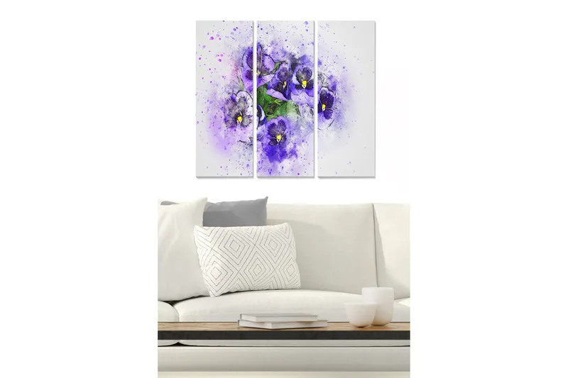 Canvastaulu Abstract 3-pak Monivärinen, 20x50 cm