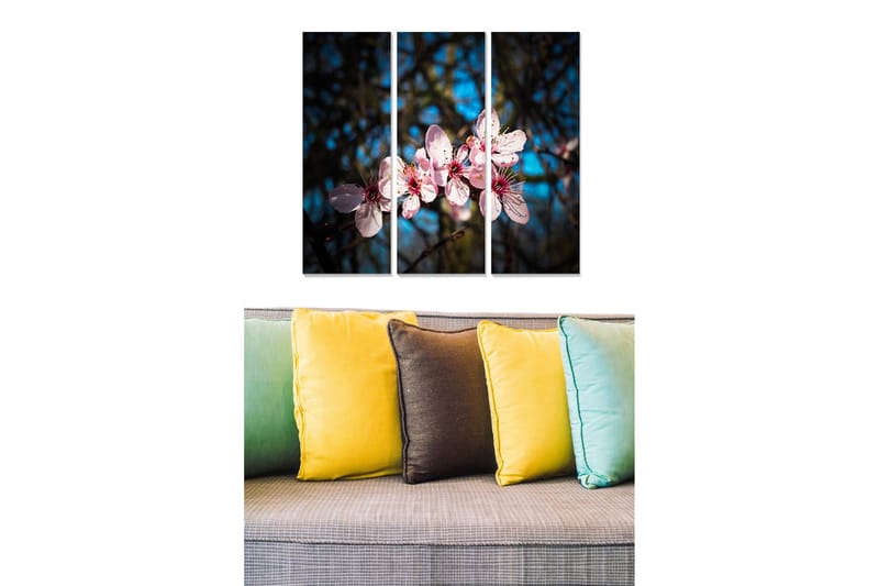 Canvastaulu Abstract 3-pak Monivärinen, 20x50 cm