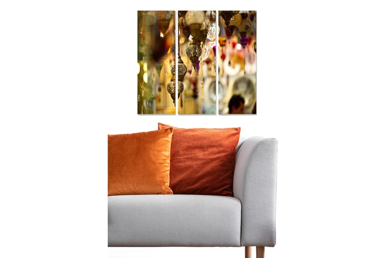 Canvastaulu Abstract 3-pak Monivärinen, 20x50 cm