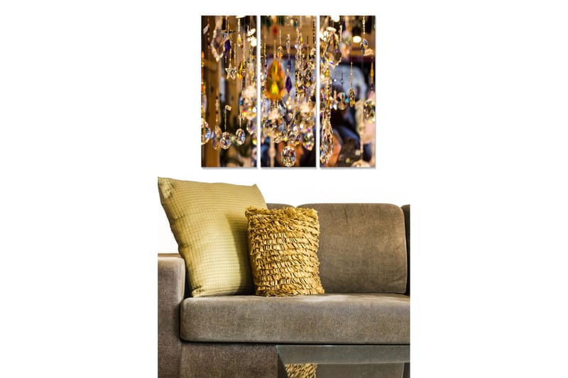 Canvastaulu Abstract 3-pak Monivärinen, 20x50 cm