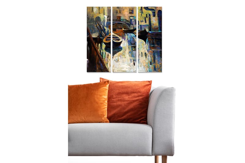 Canvastaulu Abstract 3-pak Monivärinen, 20x50 cm