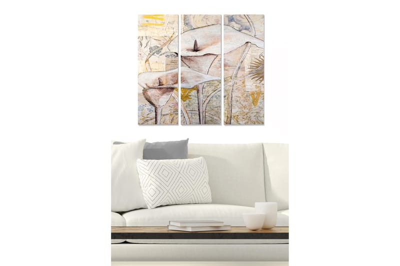 Canvastaulu Abstract 3-pak Monivärinen, 20x50 cm