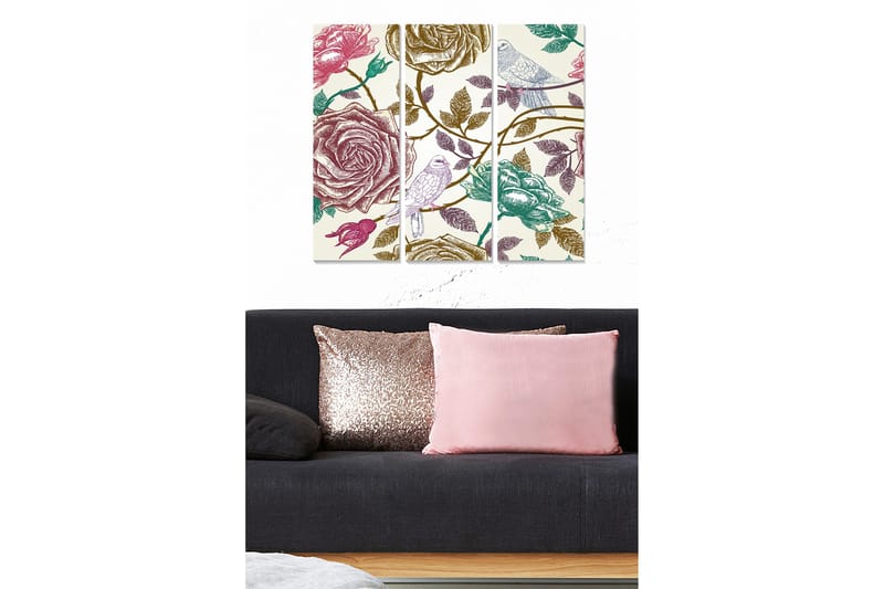 Canvastaulu Abstract 3-pak Monivärinen, 20x50 cm