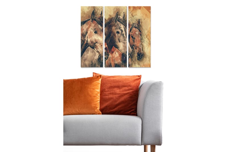 Canvastaulu Abstract 3-pak Monivärinen, 20x50 cm