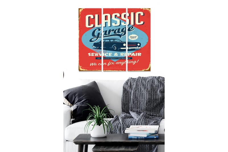 Canvastaulu Advertisement 3-pak Monivärinen - 20x50 cm - Sisustustuotteet - Seinäkoristeet