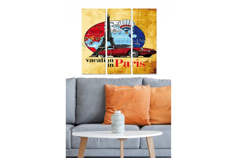 Canvastaulu Advertisement 3-pak Monivärinen - 20x50 cm - Sisustustuotteet - Seinäkoristeet