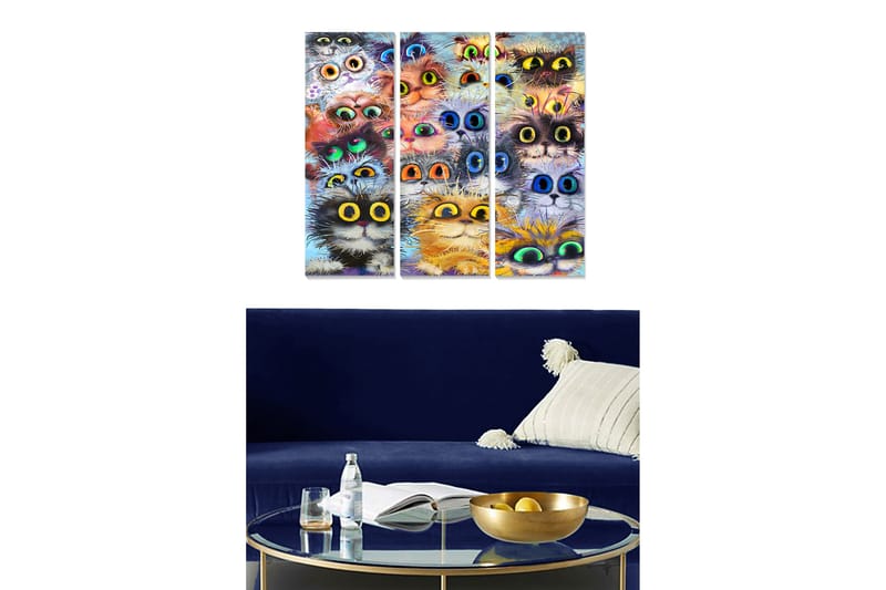 Canvastaulu Animal 3-pak Monivärinen - 20x50 cm - Sisustustuotteet - Seinäkoristeet