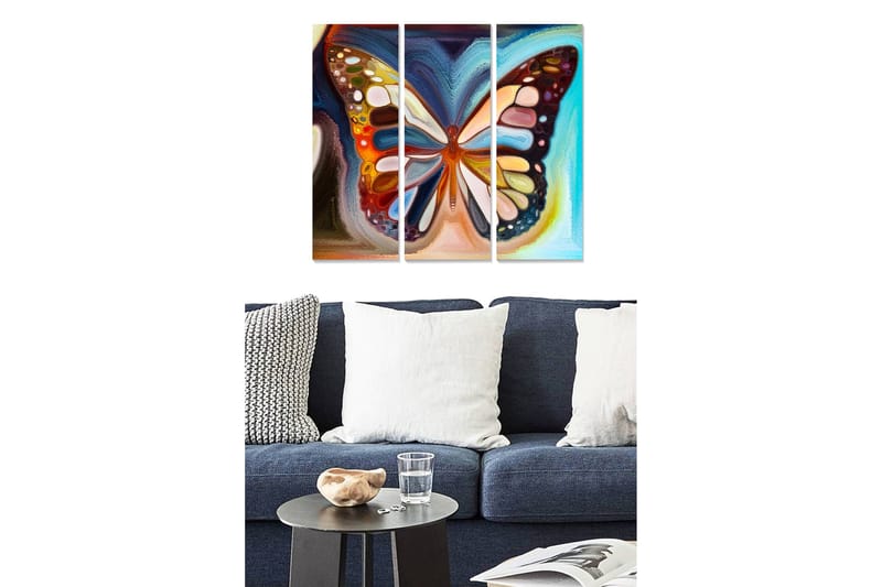 Canvastaulu Animal 3-pak Monivärinen - 20x50 cm - Sisustustuotteet - Seinäkoristeet