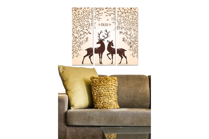 Canvastaulu Animal 3-pak Monivärinen, 20x50 cm