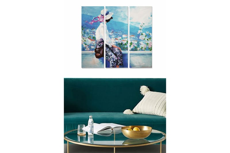 Canvastaulu Animal 3-pak Monivärinen, 20x50 cm