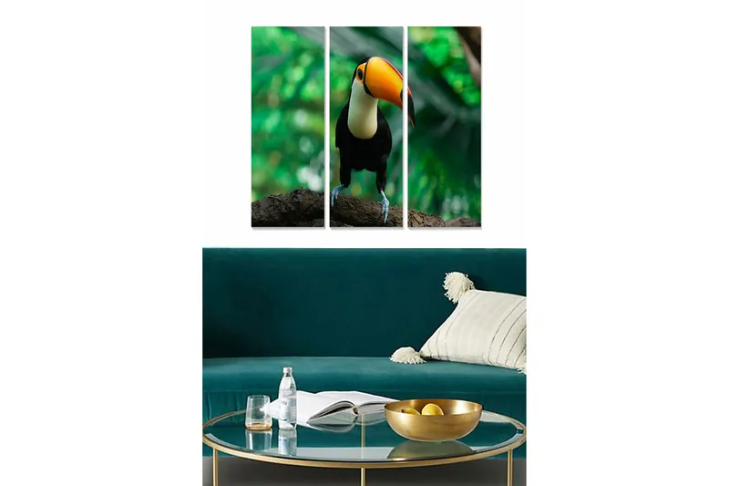 Canvastaulu Animal 3-pak Monivärinen, 20x50 cm