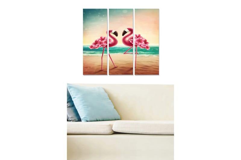 Canvastaulu Animal 3-pak Monivärinen, 20x50 cm